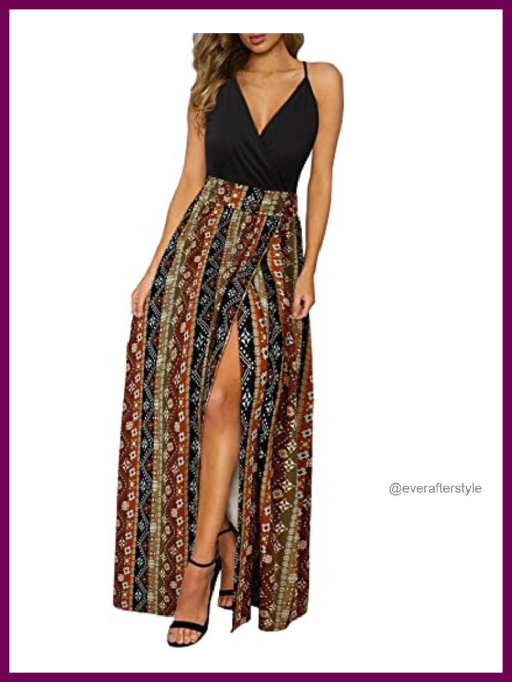 Women's Flowy Maxi Dress V Neck Split Summer Beach Wedding Guest